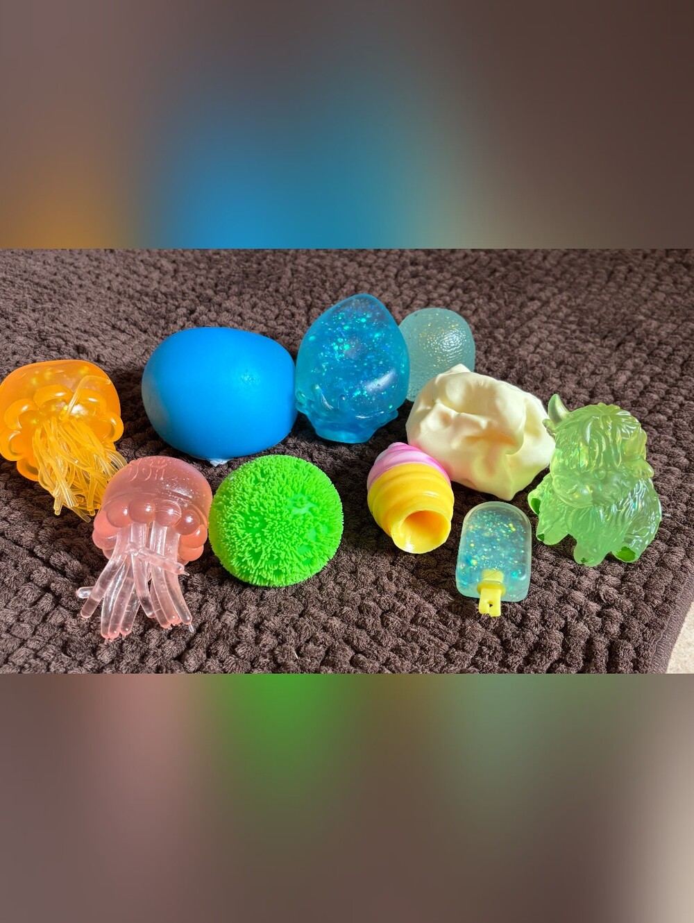Assorted Squishies #10 - Bright Blue, Green, Yellow & Pink